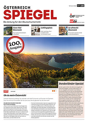 Coverbild der Ausgabe 100 des Unterrichtsmagazins Österreich Spiegel mit dem Titel "Bundesländer Spezial".